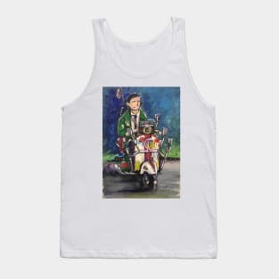 Retro Scooter, Classic Scooter, Scooterist, Scootering, Scooter Rider, Mod Art Tank Top